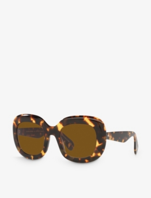 Shop Oliver Peoples Women's Brown Ov5479su Jesson Square-frame Acetate Sunglasses