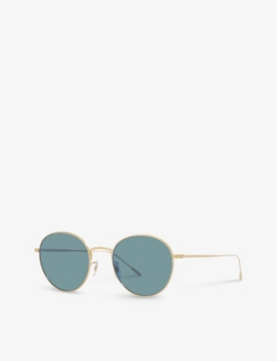 Shop Oliver Peoples Women's Gold Ov1306st Altair Phantos-frame Titanium Sunglasses