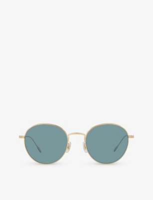 Shop Oliver Peoples Women's Gold Ov1306st Altair Phantos-frame Titanium Sunglasses