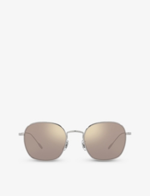 OLIVER PEOPLES: OV1307ST Adès square-frame titanium sunglasses