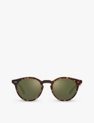 Oliver Peoples Womens Brown Ov5459su Romare Round-frame Acetate Sunglasses