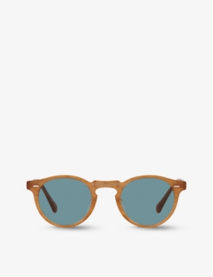 Oliver Peoples Womens Brown Ov5456su Gregory Peck Round-frame Acetate Sunglasses