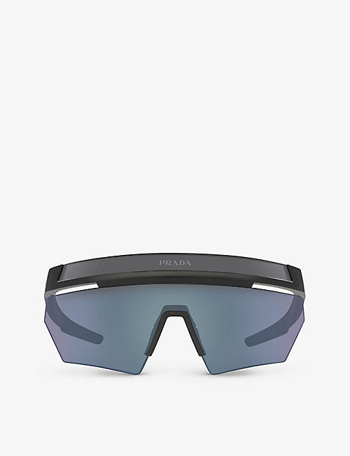 PRADA LINEA ROSSA: PS 01YS shield-frame acetate sunglasses