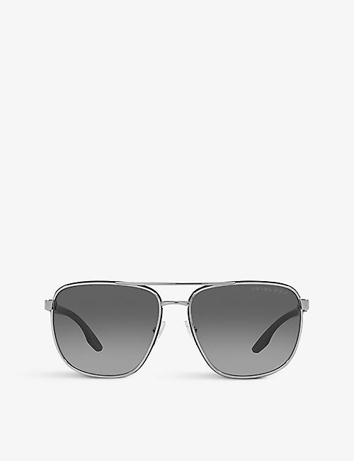 PRADA LINEA ROSSA: PS 50YS Aviator metal sunglasses