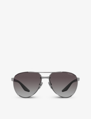 PRADA LINEA ROSSA: PS 51YS pilot-frame metal sunglasses