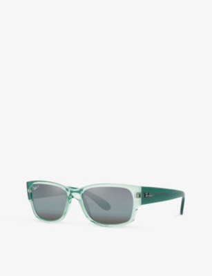 Shop Ray Ban Ray-ban Womens Green Rb4388 Pillow-frame Propionate Sunglasses