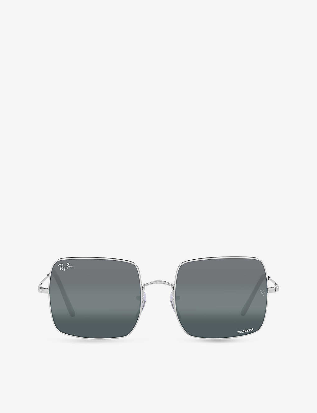 Ray Ban Ray-ban Womens Silver Rb1971 Square-frame Polarised Metal Sunglasses