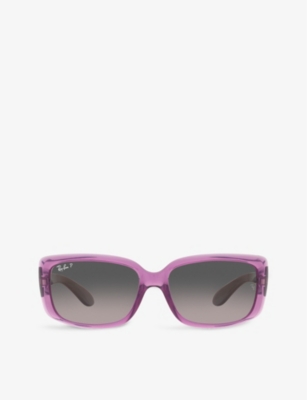 Shop Ray Ban Ray-ban Womens Purple Rb4389 Pillow-frame Tortoiseshell Propionate Sunglasses