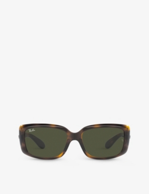 Shop Ray Ban Ray-ban Women's Brown Rb4389 Rectangular-shape Propionate Sunglasses