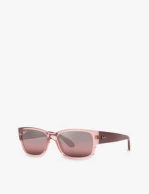 Shop Ray Ban Ray-ban Womens Pink Rb4388 Pillow-frame Propionate Sunglasses