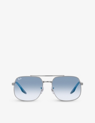 Ray Ban Ray-ban Womens Grey Rb3699 Polarised Polished-metal Sunglasses