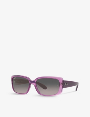 Ray Ban Ray-ban Womens Purple Rb4389 Rectangular-shape Transparent-propionate Sunglasses In Purple