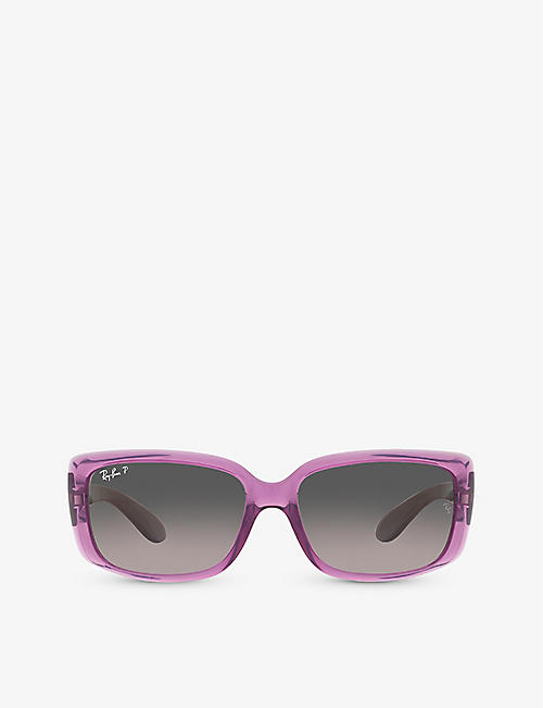 RAY-BAN: RB4389 rectangular-shape transparent-propionate sunglasses