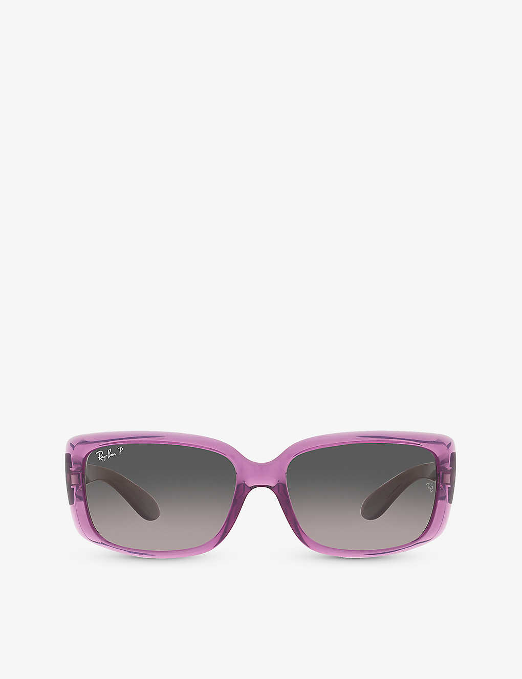 Ray Ban Ray-ban Womens Purple Rb4389 Rectangular-shape Transparent-propionate Sunglasses In Gray