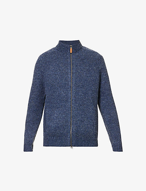 BARBOUR: Calder brand-tab regular-fit wool-knit jacket