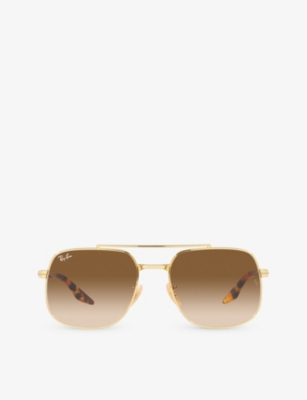 Ray Ban Ray-ban Womens Gold Rb3699 Polarised Polished-metal Sunglasses In Gold