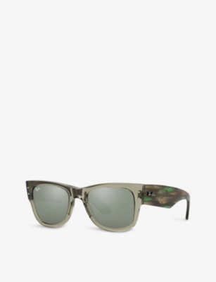 Shop Ray Ban Ray-ban Women's Green Rb0840s Mega Wayfarer Tortoiseshell-frame Acetate Sunglasses
