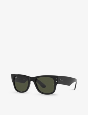 Ray Ban Womens Rb0840s Mega Wayfarer Acetate Sunglasses Black In Black