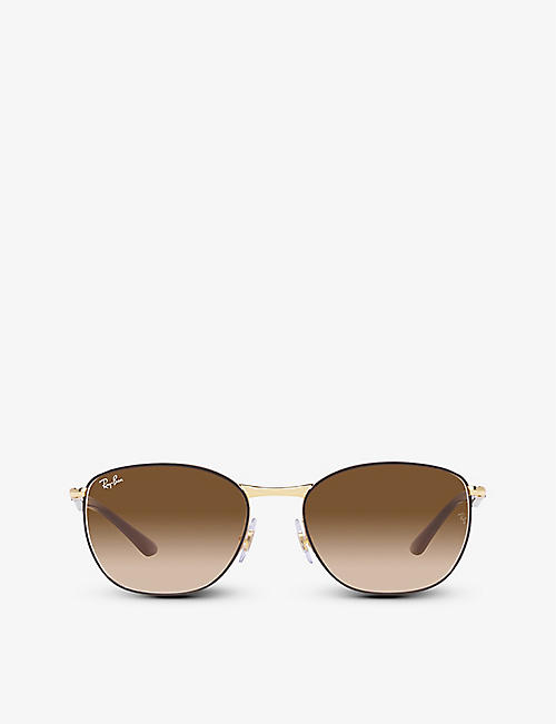 RAY-BAN: RB3702 pillow-frame metal sunglasses