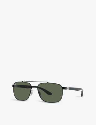 RAY-BAN: RB3701 rectangle-frame steel sunglasses