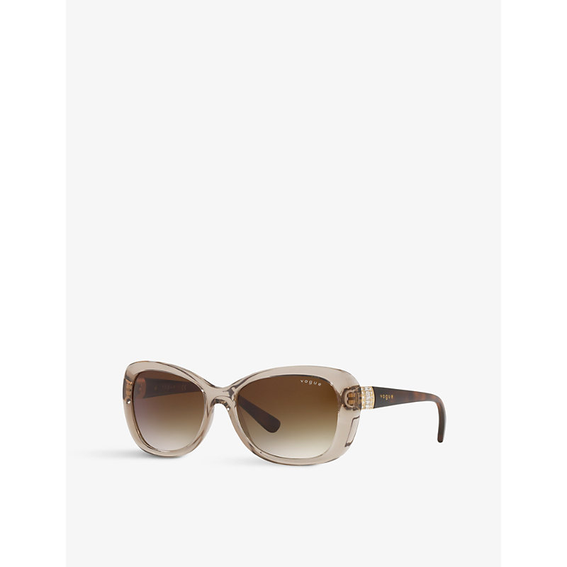 Shop Vogue Women's Brown Vo2943sb Butterfly-frame Nylon Sunglasses