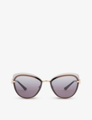 BVLGARI: BV6182B butterfly-frame metal sunglasses