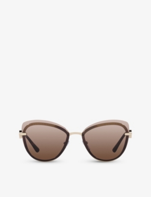 BVLGARI: BV6182B butterfly-frame metal sunglasses