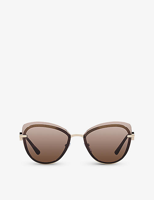 BVLGARI: BV6182B butterfly-frame metal sunglasses