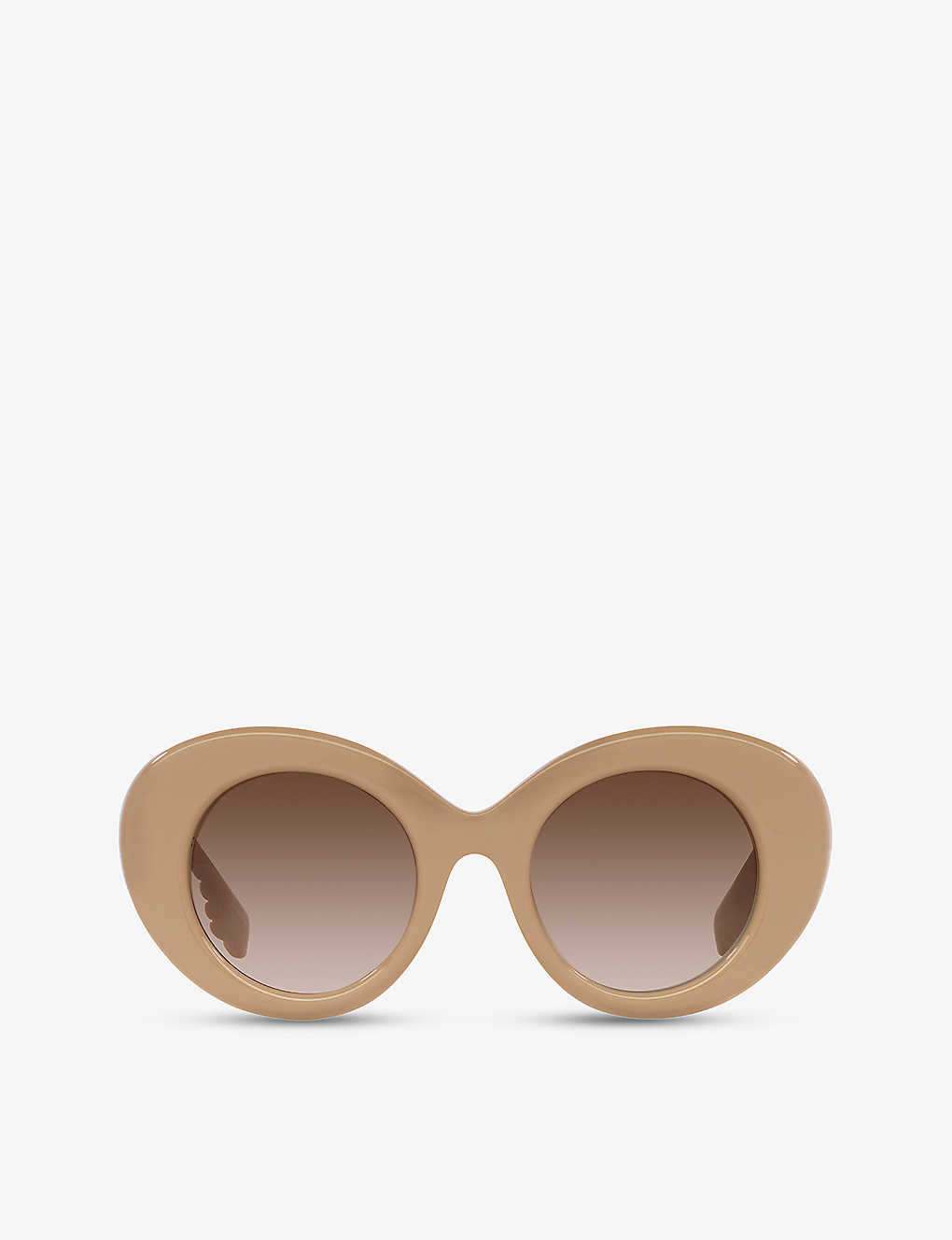 Shop Burberry Women's Brown Be4370u Margot Round-frame Acetate Sunglasses