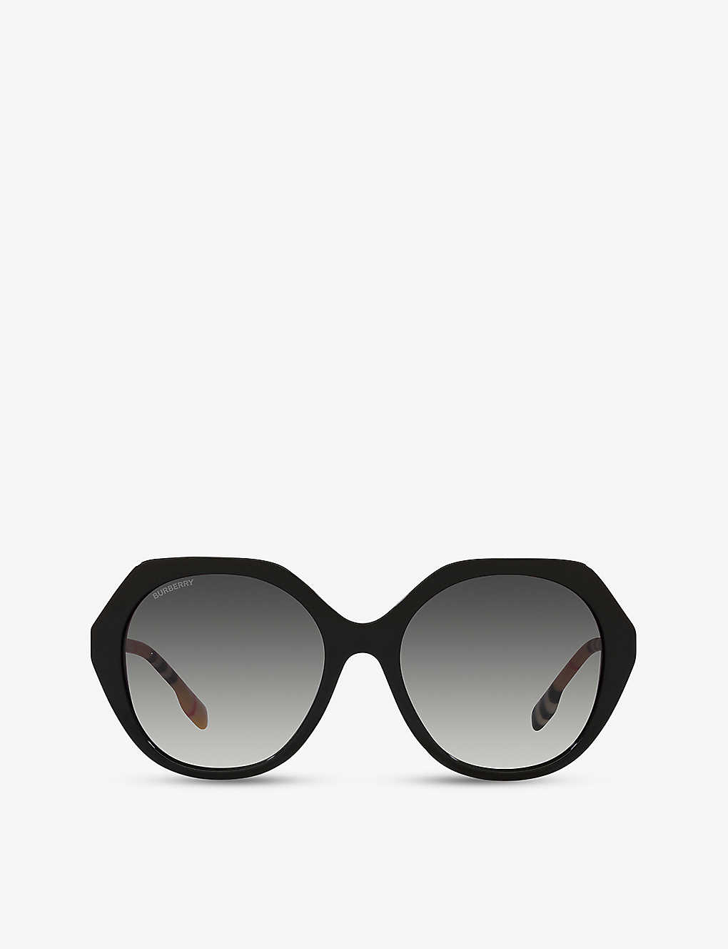 Shop Burberry Women's Black Be4375 Vanessa Irregular-frame Acetate Sunglasses
