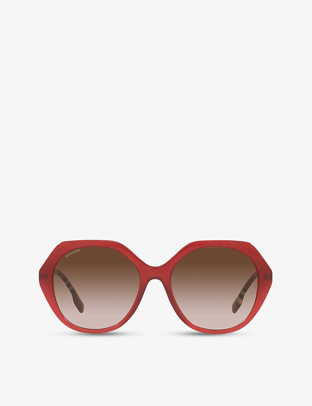 Shop Burberry Women's Gold Be4375 Vanessa Irregular-frame Acetate Sunglasses