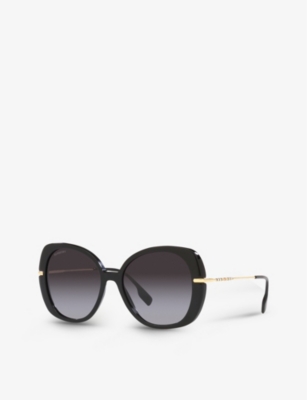 Shop Burberry Women's Black Be4374 Eugenie Square-frame Acetate Sunglasses