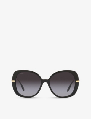 Burberry Womens Black Be4374 Eugenie Square-frame Acetate Sunglasses