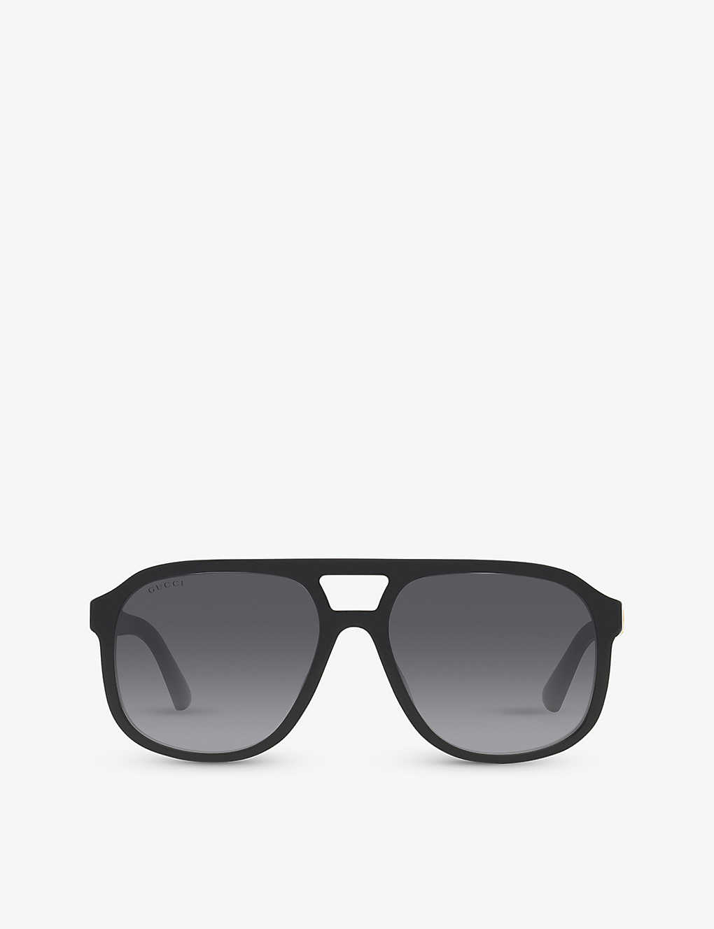 Shop Gucci Women's Black Gc001933 Logo-embellished Pilot-frame Acetate Sunglasses
