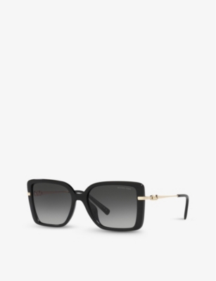 Shop Michael Kors Women's Black Mk2174u Castellina Rectangular-frame Acetate Sunglasses