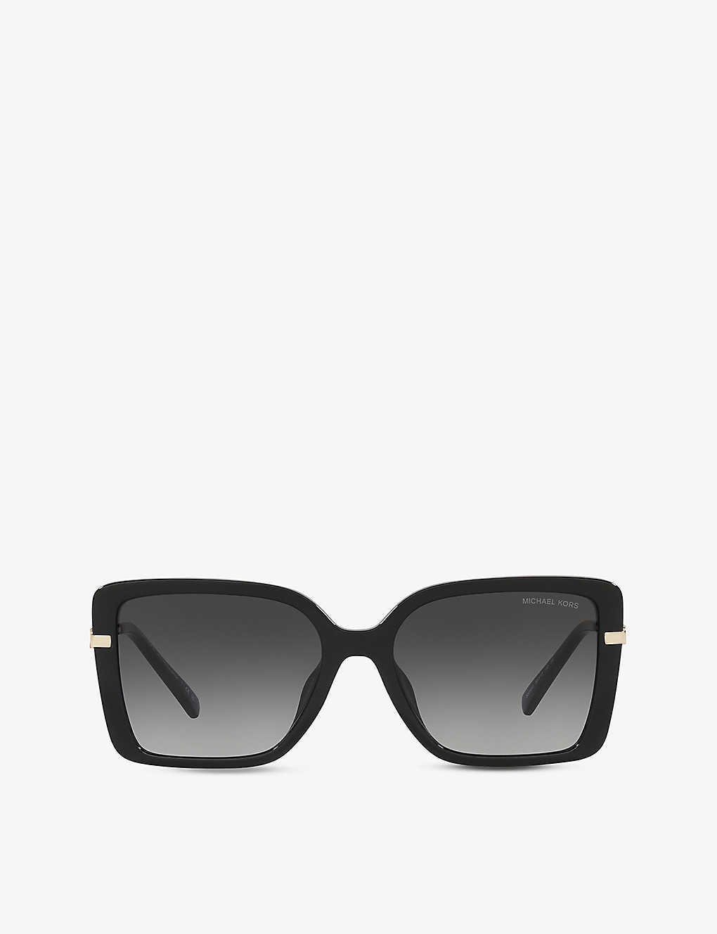 Shop Michael Kors Women's Black Mk2174u Castellina Rectangular-frame Acetate Sunglasses