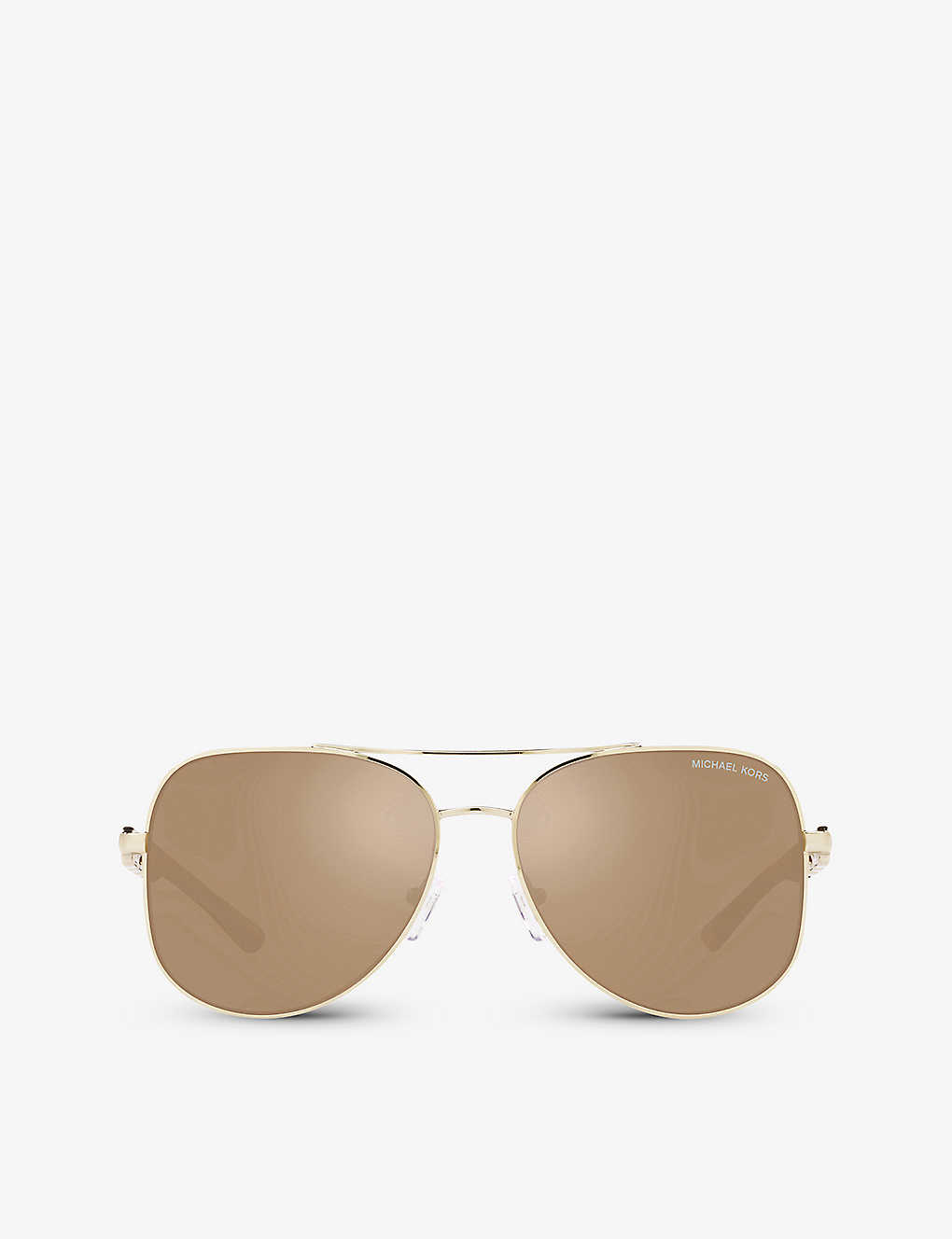 Michael Kors Womens Gold Mk1121 Chianti Aviator-frame Metal Sunglasses