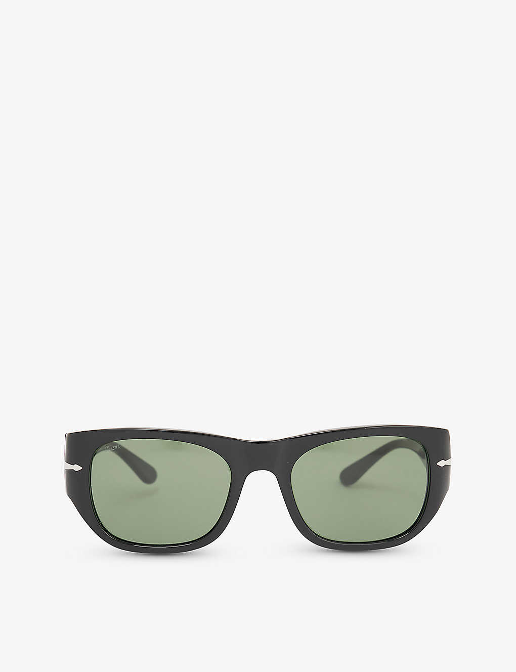 Persol Womens Black Po3308s Rectangular-frame Brand-plaque Acetate Sunglasses