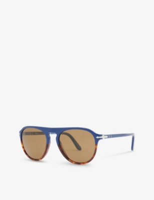 Shop Persol Women's Multi-coloured Po3302s Pilot-frame Brand-plaque Acetate Sunglasses