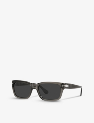 Shop Persol Womens Grey Po3301s Rectangle-frame Acetate Sunglasses