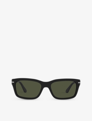 Persol Womens Black Po3301s Rectangle-frame Acetate Sunglasses