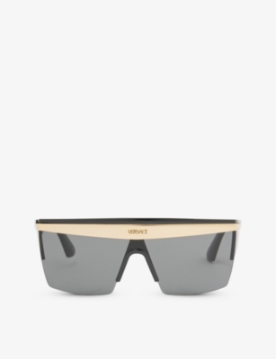 VERSACE: VE2254 shield-frame metal sunglasses