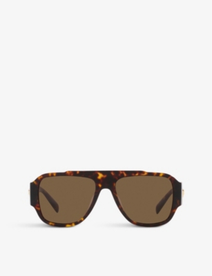 Versace Womens Brown Ve4436u Pillow-frame Tortoiseshell Acetate Sunglasses
