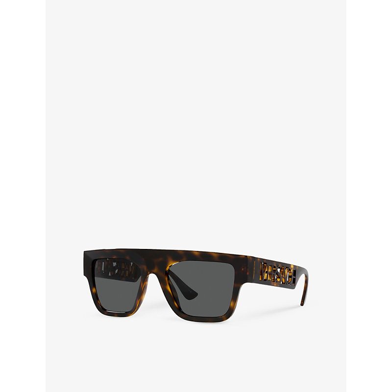 Shop Versace Women's Brown Ve4430u Square-frame Acetate Sunglasses