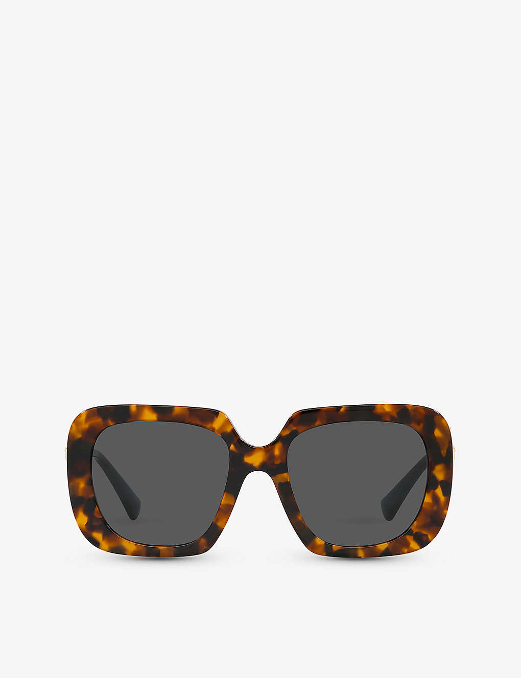 Versace Womens Brown Ve4434 Logo-embellished Square-frame Tortoiseshell Acetate Sunglasses