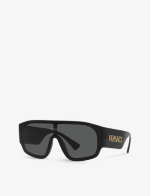 Shop Versace Women's Black Ve4439 Pillow-frame Nylon Sunglasses