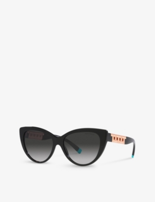Tiffany & Co Womens Black Tf4196 Cat-eye Acetate Sunglasses In Black