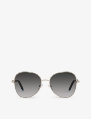 Shop Tiffany & Co Womens  Tf3068 Metal And Acetate Cat-eye Sunglasses In Gold