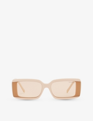 TIFFANY & CO: TF4197 rectangle-frame cut-out acetate sunglasses