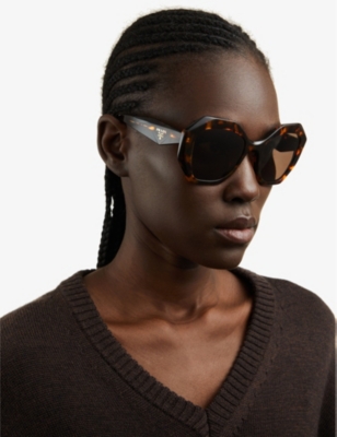 PRADA: PR 16WS irregular-frame acetate sunglasses
